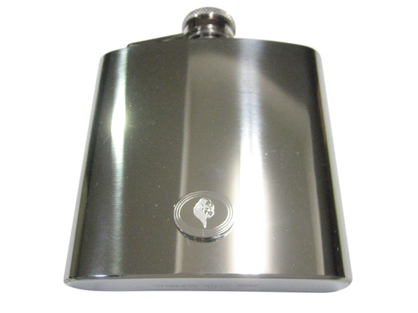 Silver Toned Etched Oval Gorilla Head 6oz Flask