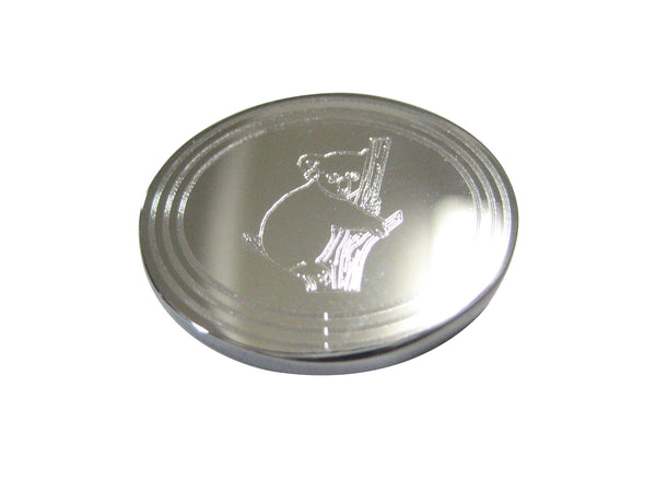Silver Toned Etched Oval Koala Magnet