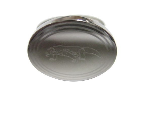 Silver Toned Etched Oval Komodo Dragon Adjustable Size Fashion Ring