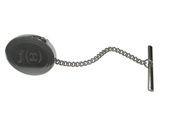 Silver Toned Etched Oval Mathematical Function of X Tie Tack