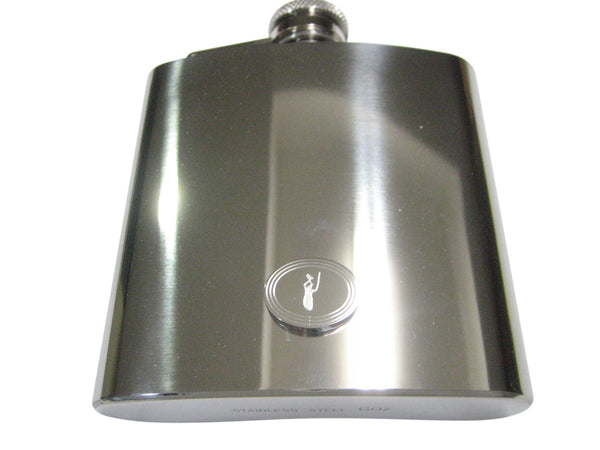 Silver Toned Etched Oval Nepenthes Pitcher Carnivorous Plant 6oz Flask