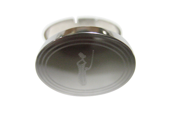 Silver Toned Etched Oval Nepenthes Pitcher Carnivorous Plant Adjustable Size Fashion Ring