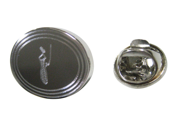 Silver Toned Etched Oval Nepenthes Pitcher Carnivorous Plant Lapel Pin