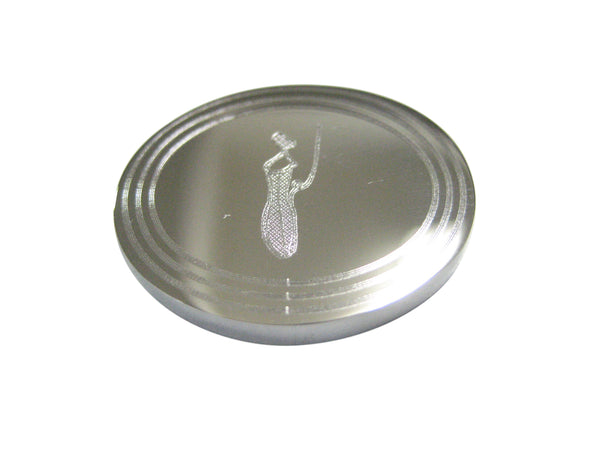 Silver Toned Etched Oval Nepenthes Pitcher Carnivorous Plant Magnet