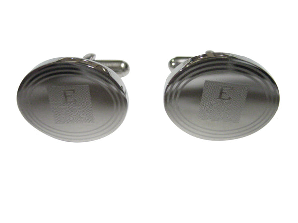 Silver Toned Etched Oval Optometrist Cufflinks
