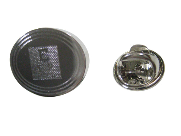 Silver Toned Etched Oval Optometrist Lapel Pin