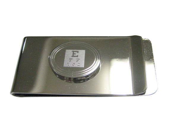 Silver Toned Etched Oval Optometrist Money Clip