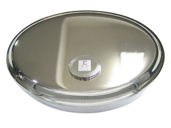Silver Toned Etched Oval Optometrist Oval Trinket Jewelry Box