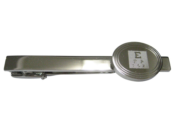 Silver Toned Etched Oval Optometrist Tie Clip