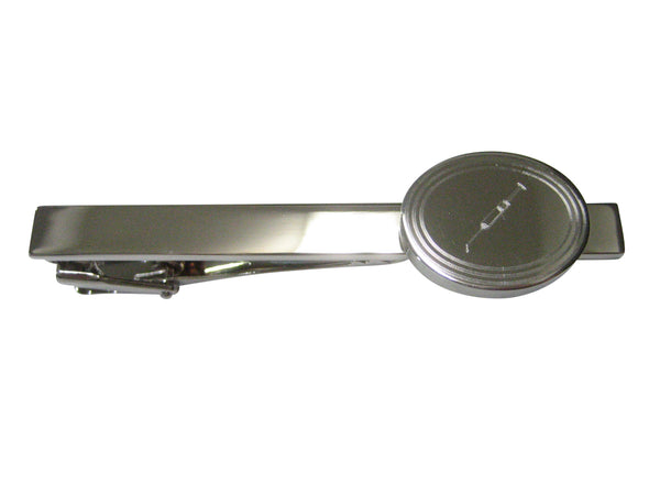 Silver Toned Etched Oval Phlebotomist Hypodermic Syringe Needle Tie Clip