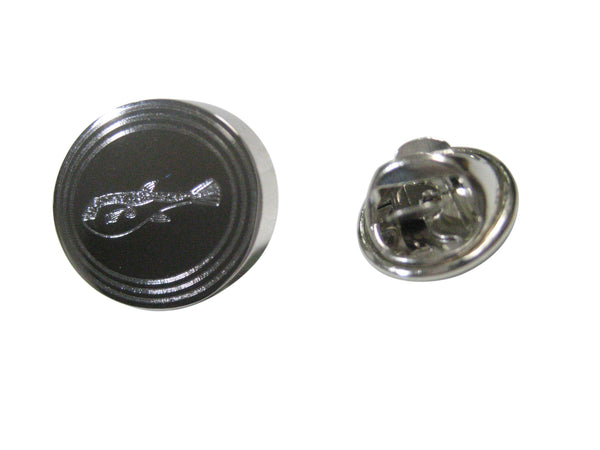 Silver Toned Etched Oval Puffer Fish Lapel Pin