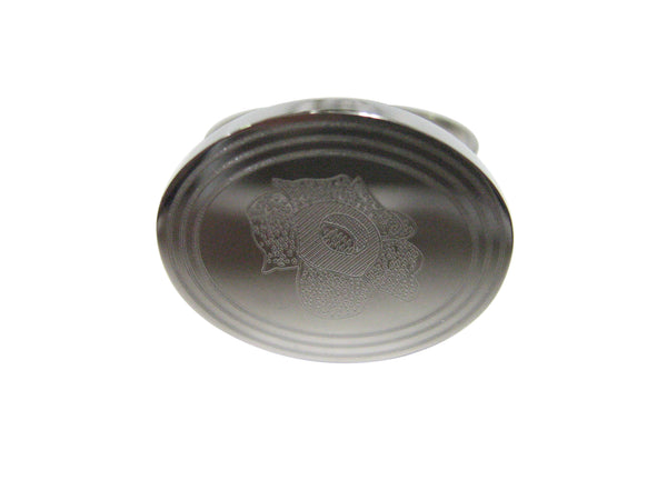 Silver Toned Etched Oval Rafflesia Arnoldii Carnivorous Plant Adjustable Size Fashion Ring