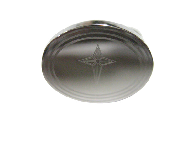 Silver Toned Etched Oval Star of Bethlehem Adjustable Size Fashion Ring