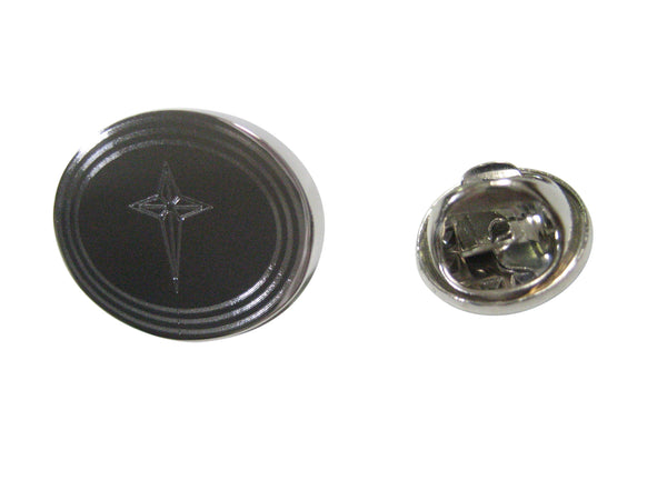 Silver Toned Etched Oval Star of Bethlehem Lapel Pin