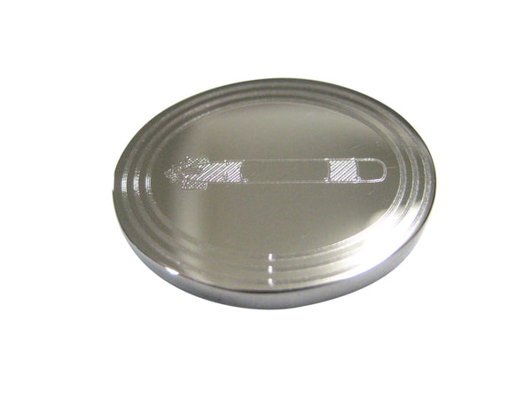 Silver Toned Etched Oval Submarine Torpedo Magnet