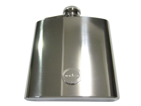 Silver Toned Etched Oval Trombone Music Instrument 6oz Flask