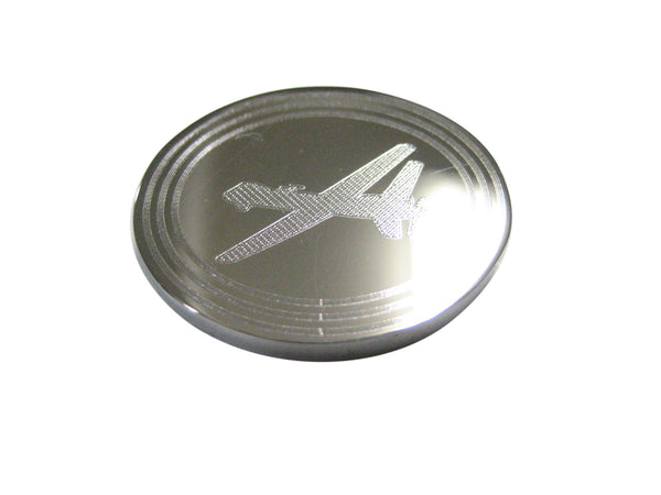 Silver Toned Etched Oval Unmanned Aerial Vehicle UAV Drone V2 Magnet