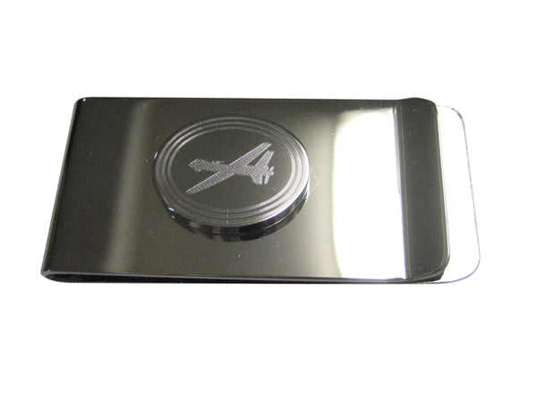 Silver Toned Etched Oval Unmanned Aerial Vehicle UAV Drone V2 Money Clip
