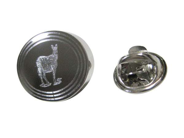 Silver Toned Etched Oval Zebra Lapel Pin