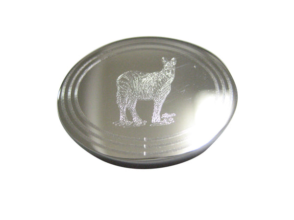 Silver Toned Etched Oval Zebra Magnet