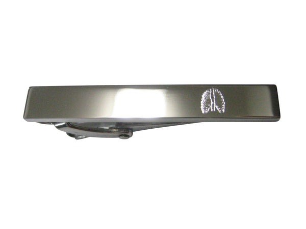 Silver Toned Etched Sleek Anatomical Rib Cage Skinny Tie Clip