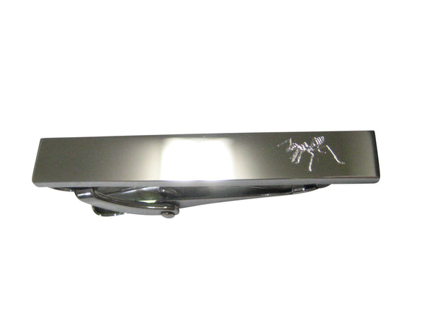 Silver Toned Etched Sleek Ant Bug Insect Skinny Tie Clip