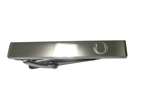 Silver Toned Etched Sleek Baseball Skinny Tie Clip
