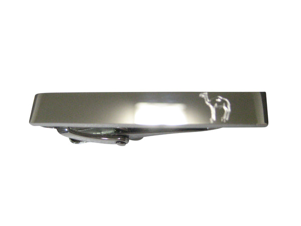 Silver Toned Etched Sleek Camel Skinny Tie Clip