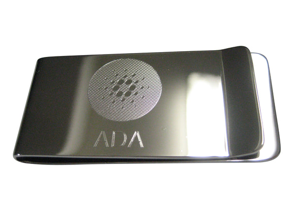 Silver Toned Etched Sleek Cardano Coin Cryptocurrency Blockchain Money Clip