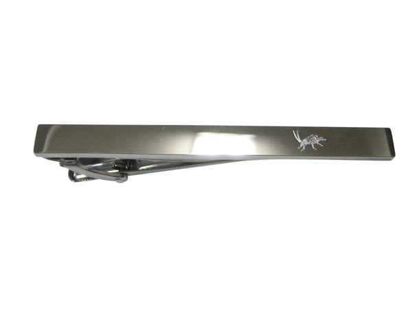 Silver Toned Etched Sleek Cricket Bug Tie Clip