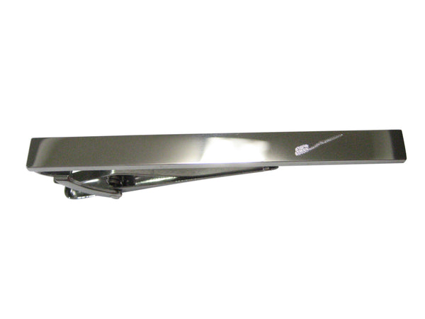 Silver Toned Etched Sleek Dental Tooth Brush Tie Clip