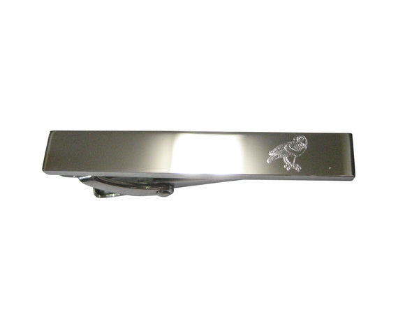 Silver Toned Etched Sleek Eagle Bird Skinny Tie Clip