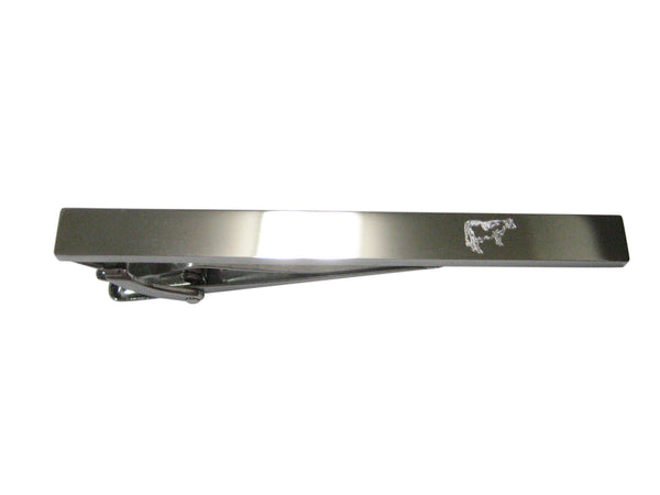 Silver Toned Etched Sleek Farm Cow Tie Clip