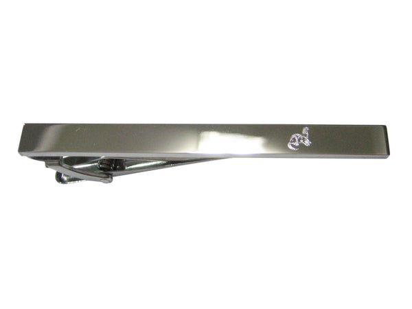 Silver Toned Etched Sleek Ferret Tie Clip