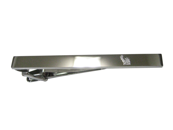 Silver Toned Etched Sleek Iconic Statue of Liberty Tie Clip