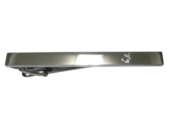 Silver Toned Etched Sleek Koala Tie Clip