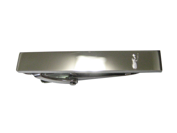 Silver Toned Etched Sleek Nepenthes Pitcher Carnivorous Plant Skinny Tie Clip