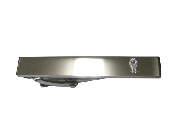 Silver Toned Etched Sleek Owl Skinny Tie Clip