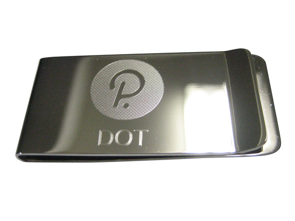 Silver Toned Etched Sleek Polkadot Coin Cryptocurrency Blockchain Money Clip