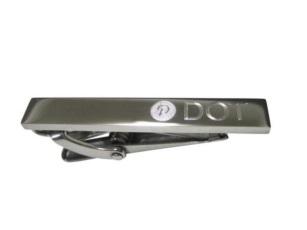 Silver Toned Etched Sleek Polkadot Coin Cryptocurrency Blockchain Skinny Tie Clip