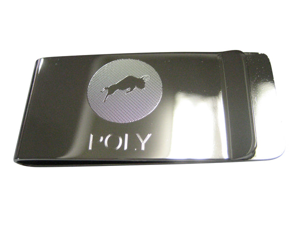 Silver Toned Etched Sleek Polymath Coin POLY Cryptocurrency Blockchain Money Clip