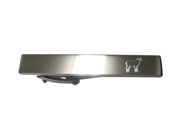 Silver Toned Etched Sleek Sheep Skinny Tie Clip