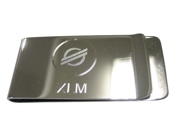 Silver Toned Etched Sleek Stellar Lumens Coin XLM Cryptocurrency Blockchain Money Clip