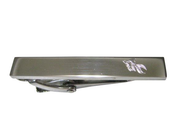 Silver Toned Etched Sleek Tropical Fish Skinny Tie Clip