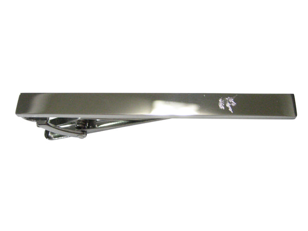 Silver Toned Etched Sleek Unicorn Head Tie Clip