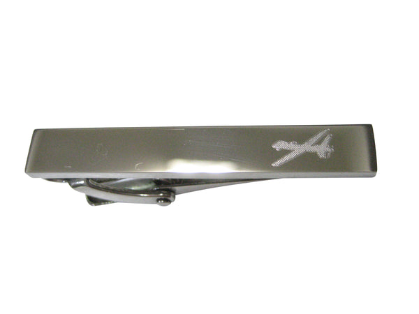 Silver Toned Etched Sleek Unmanned Aerial Vehicle UAV Drone V2 Skinny Tie Clip
