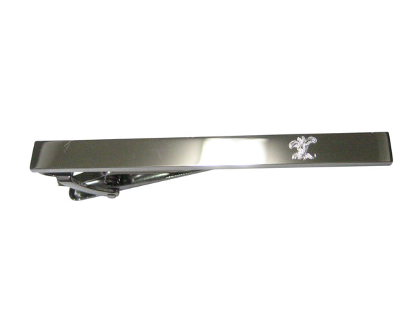 Silver Toned Etched Sleek Venus Fly Trap Carnivorous Plant Tie Clip