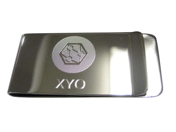 Silver Toned Etched Sleek XYO Coin Cryptocurrency Blockchain Money Clip