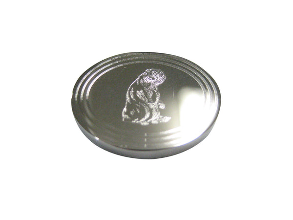 Silver Toned Etched Standing Beaver Magnet
