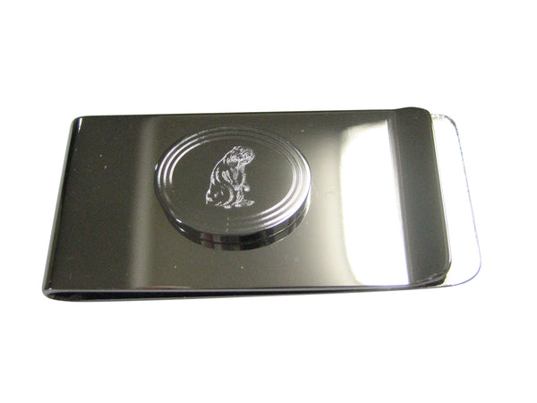 Silver Toned Etched Standing Beaver Money Clip